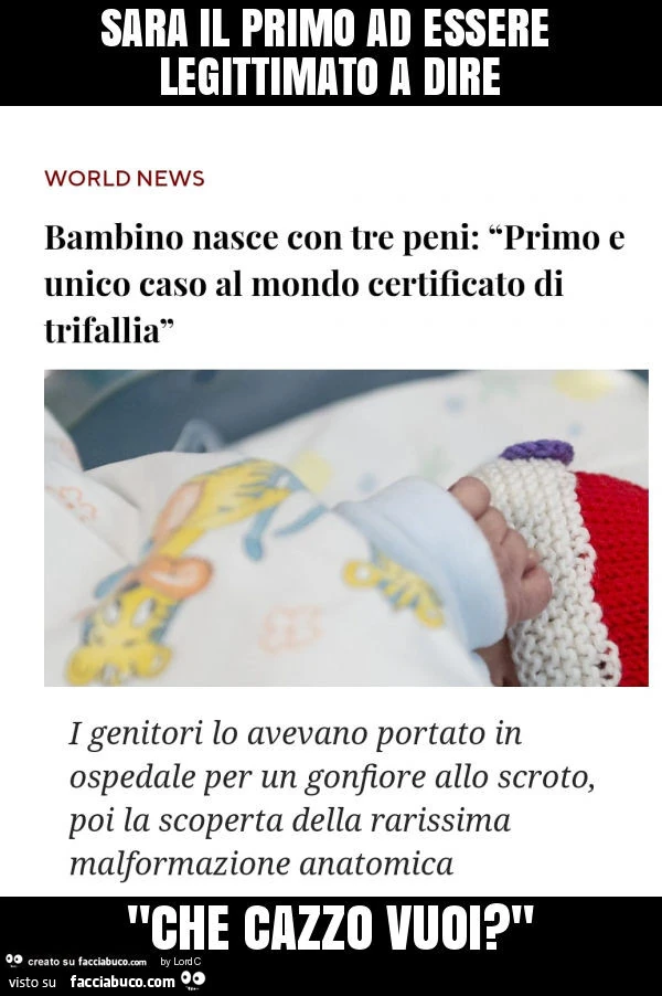 Sara il primo ad essere legittimato a dire "che cazzo vuoi? "