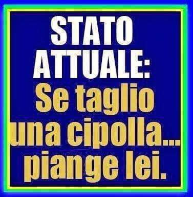 Stato attuale, se taglio una cipolla… piange lei