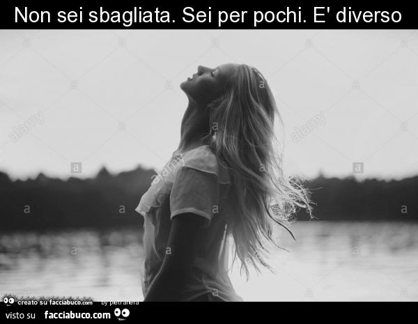 Non sei sbagliata. Sei per pochi. È Diverso