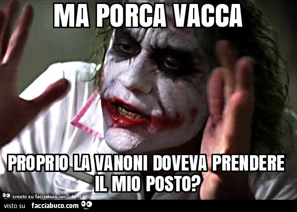 Ma porca vacca proprio la vanoni doveva prendere il mio posto?