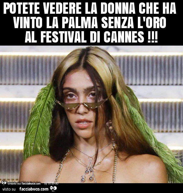 Potete vedere la donna che ha vinto la palma senza l'oro al festival di cannes