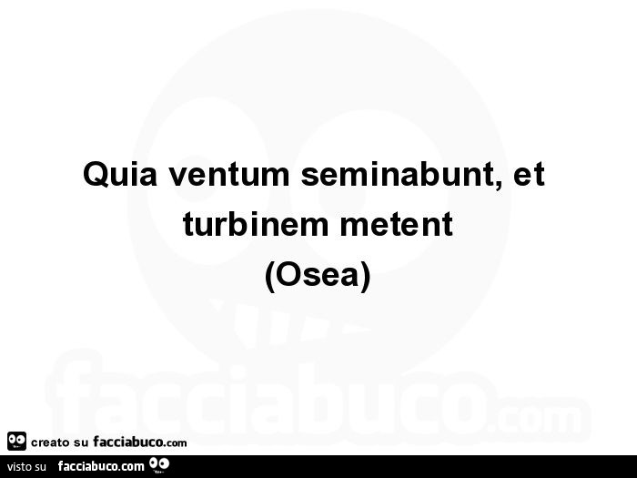 Quia ventum seminabunt, et turbinem metent. Osea