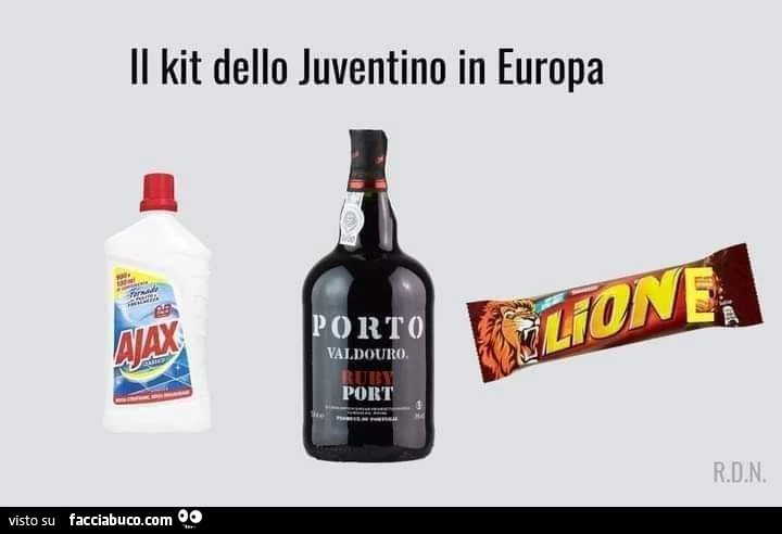 Il kit dello juventino in europa. Ajax. Porto. Lione