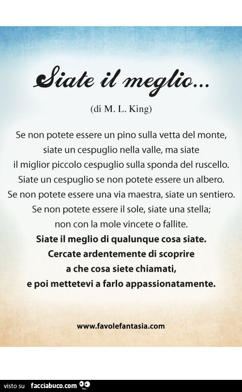 Siate il meglio. M. L. King