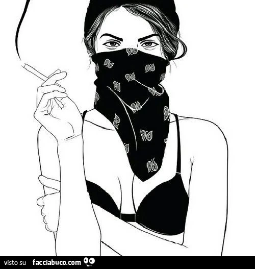 Ragazza con foulard sul viso