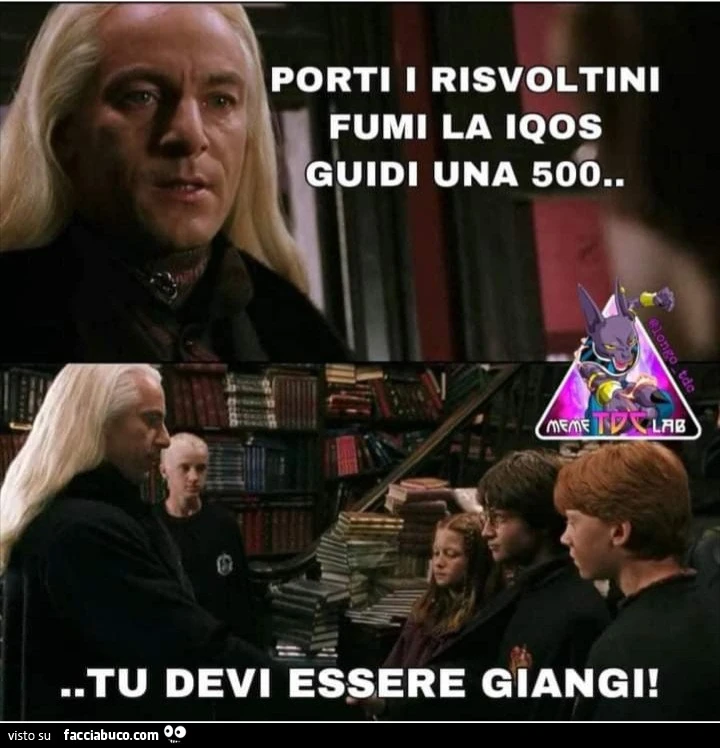 Porti i risvoltini fumi le iqos guidi una 500 tu devi essere giangi