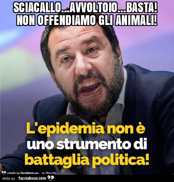 Sciacallo&hellip; avvoltoio&hellip; basta! Non offendiamo gli animali