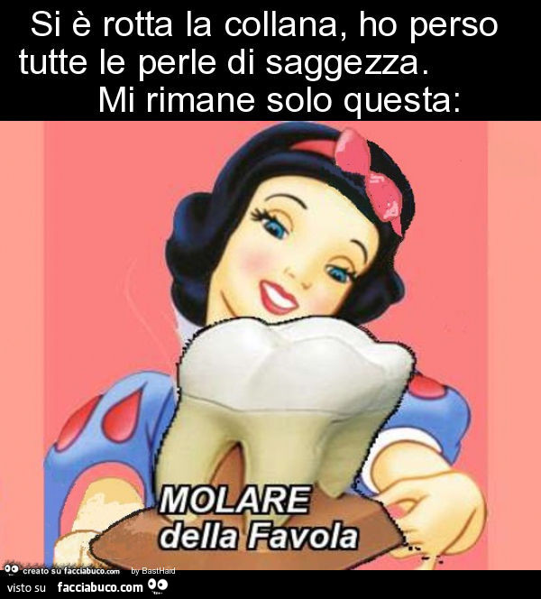 Si è rotta la collana, ho perso tutte le perle di saggezza. Mi rimane solo questa