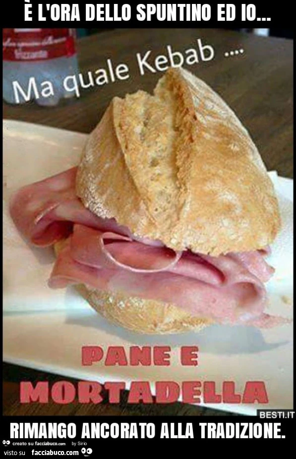 È l'ora dello spuntino ed io&hellip; rimango ancorato alla tradizione