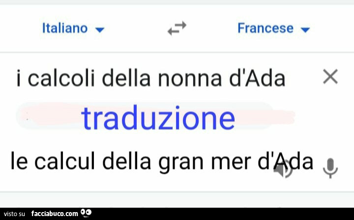 I calcoli della nonna d'ada traduzione le calcul della gran mer d'Asa