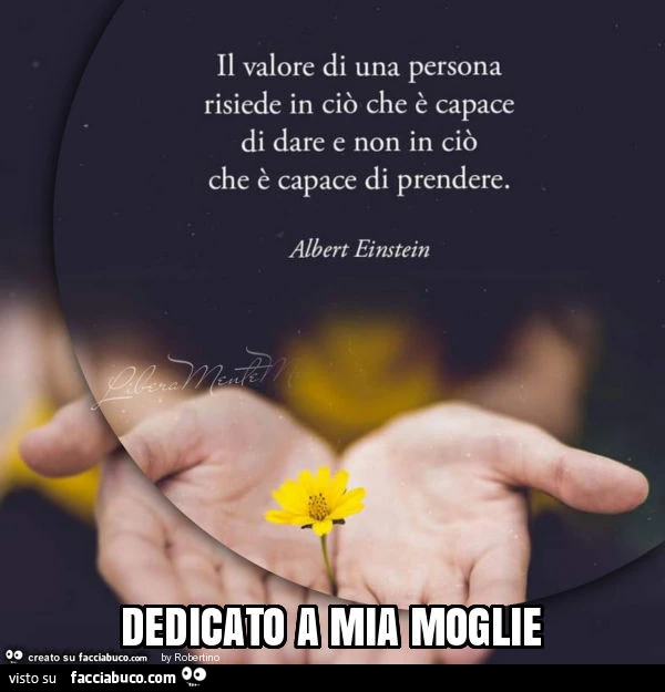 Dedicato a mia moglie