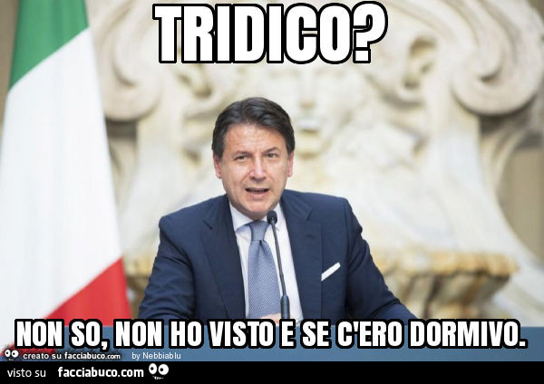 Tridico? Non so, non ho visto e se c'ero dormivo