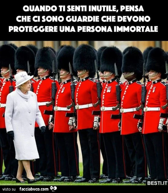 Quando ti senti inutile pensa che ci sono guardie che devono proteggere una persona immortale