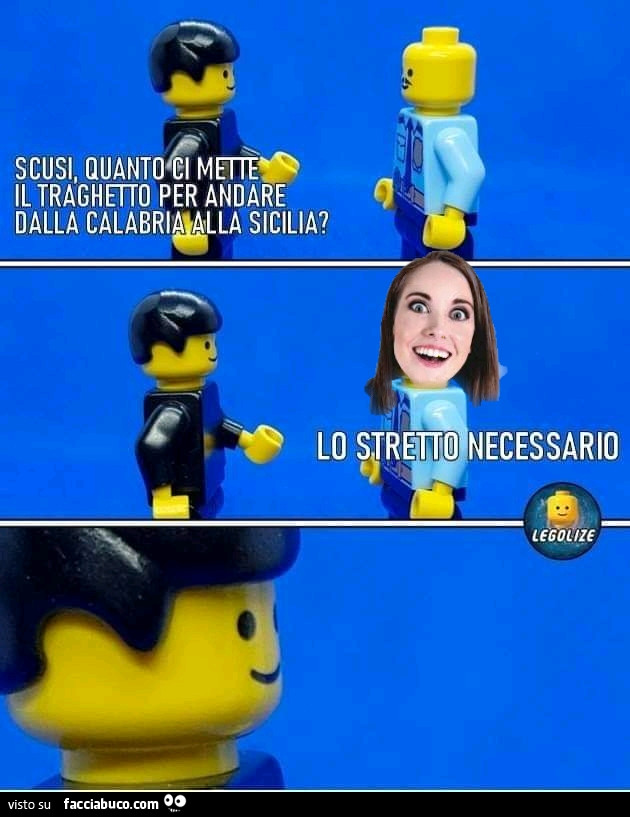 Scusi, quanto ci mette il traghetto per andare dalla calabria alla sicilia? Lo stretto necessario
