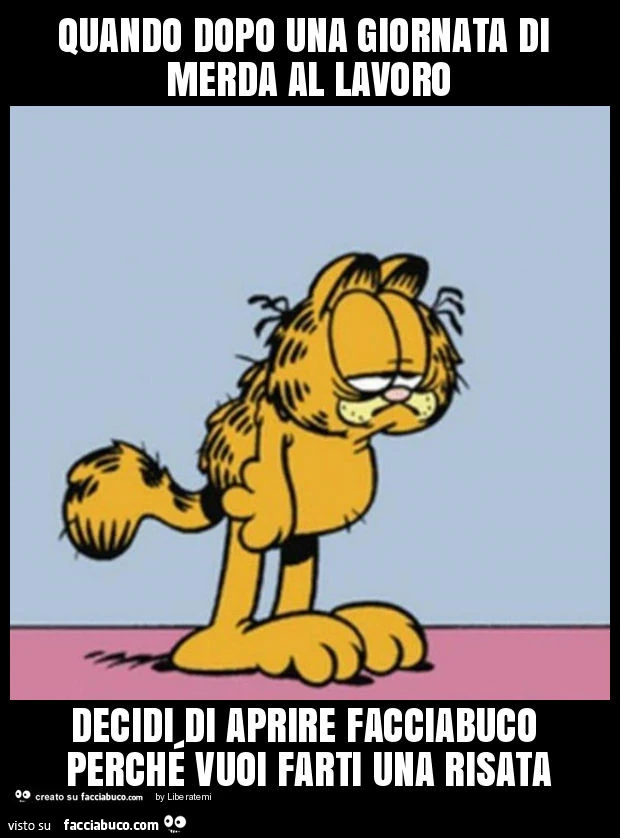 Quando dopo una giornata di merda al lavoro decidi di aprire facciabuco perché vuoi farti una risata