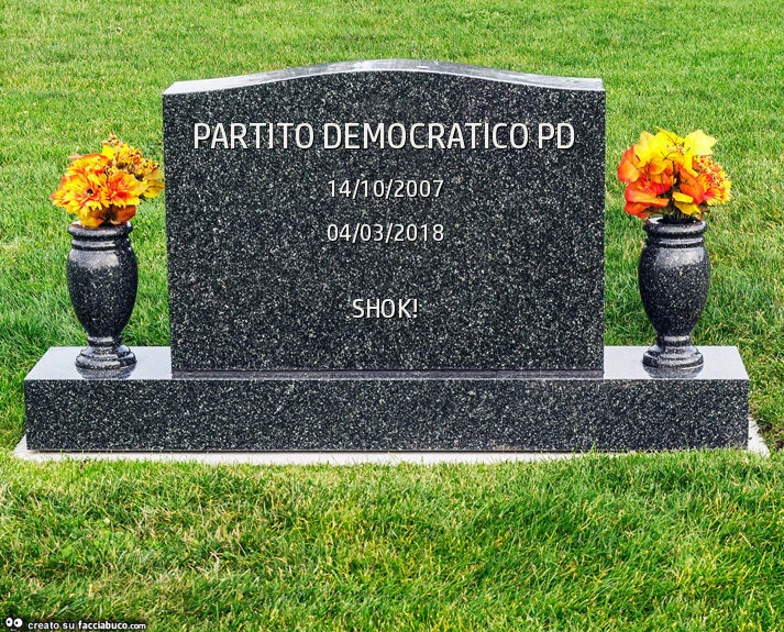 Lapide di Partito Democratico PD. SHOK