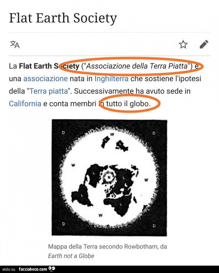 Flat Earth Society. Associazione della terra piatta che conta membri in tutto il globo