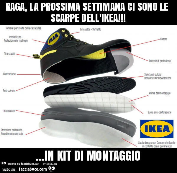 Raga, la prossima settimana ci sono le scarpe dell'ikea! &hellip; in kit di montaggio