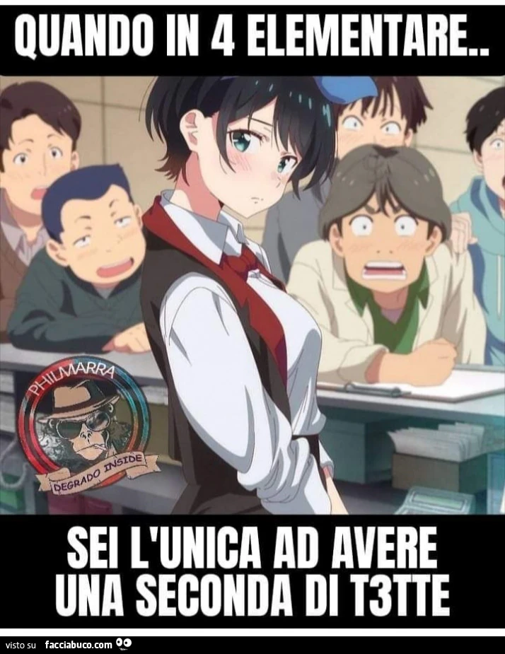 Quando in 4 elementare sei l'unica ad avere una seconda di tette