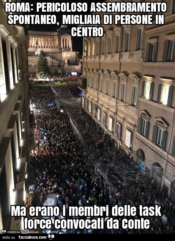 Roma: pericoloso assembramento spontaneo, migliaia di persone in centro ma erano i membri delle task force convocati da conte