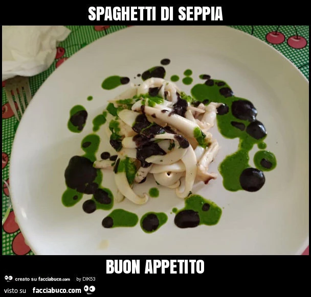Spaghetti di seppia buon appetito