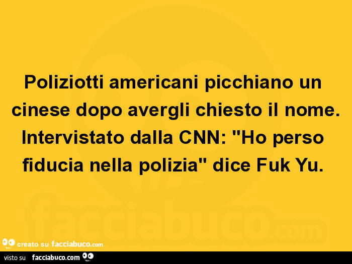 Poliziotti americani picchiano un cinese dopo avergli chiesto il nome. Intervistato dalla cnn: "ho perso fiducia nella polizia" dice fuk yu