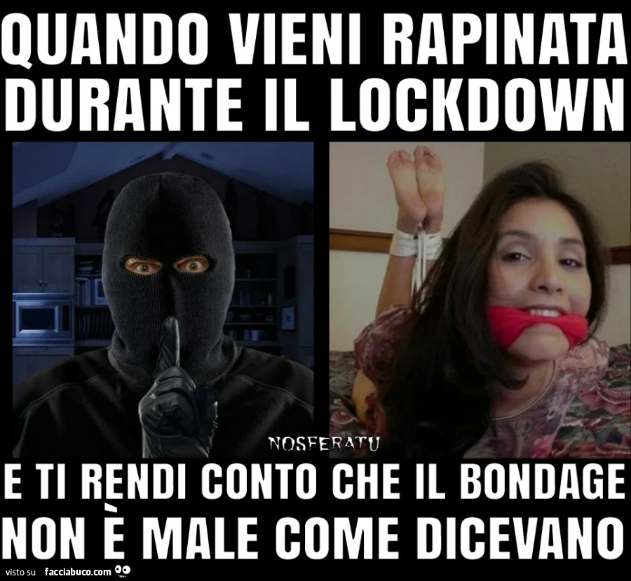 Quando vieni rapinata durante il lockdown e scopri il bondage