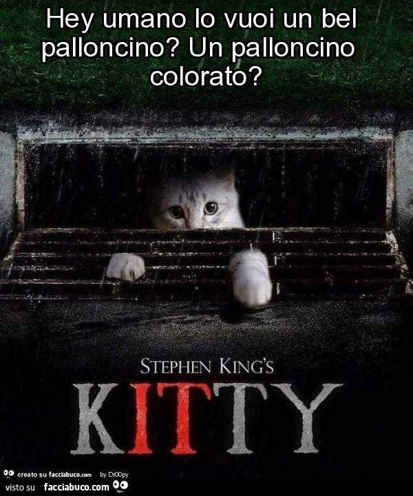 Hey umano lo vuoi un bel palloncino? Un palloncino colorato?